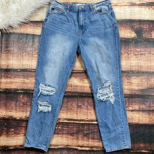 KanCan Mom Jeans Distressed Light Wash